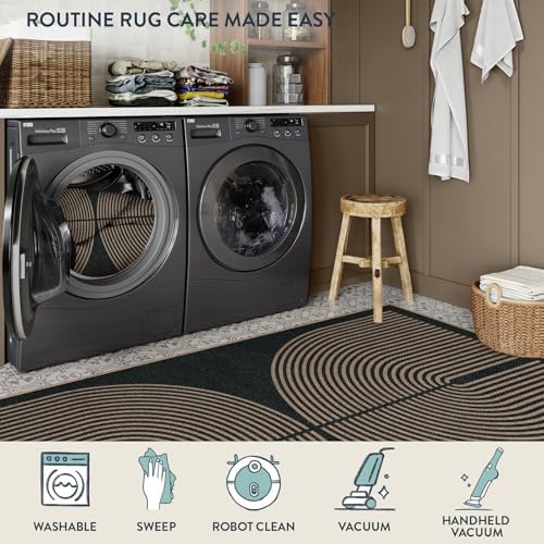 Lahome Modern Rainbow Easy Jute Rug, Washable Rugs 8x10 for Living Room