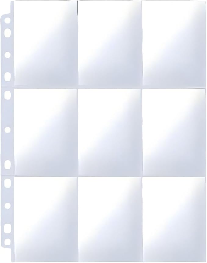 100 Pack 11-Hole Sheet Protectors, Top-Loading Clear Sleeves, Heavy Duty, Waterproof/Dustproof, High Transparency, Fits 3-Ring Binders, Thick & Durable for Photos/Documents
