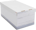 STAPLES Storage & Filing Box, Letter Size, Stackable, 12-Pack, White/Gray | Medium-duty boxes with handles and removable lid for document storage.