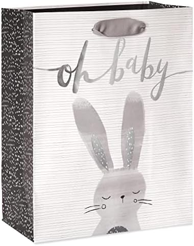 Papyrus 13" Large Gift Bag (Rabbit) for Baby Showers, New Baby, Baptisms, Christenings and All Baby Occasions (1 Bag)