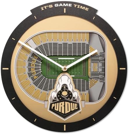 YouTheFan NCAA Purdue Boilermakers FB StadiumView 3D Wall Clock