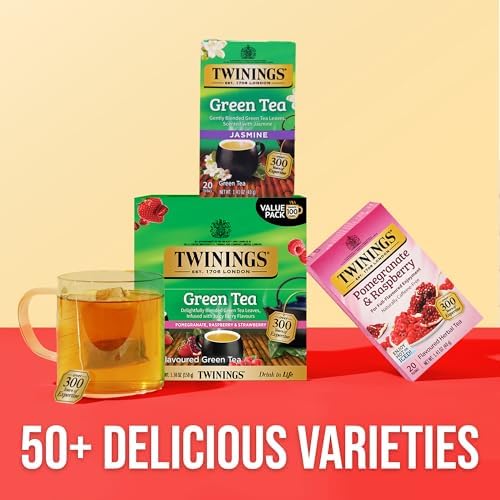 Twinings Green Pomegranate, Raspberry & Strawberry Tea Bags 100 CT (1 Pack)