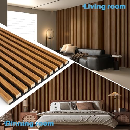 Art3d 48 x 24 Inch 3D Fluted Soundproof Wood Slat Wall Panel, 2-Pack, Teak