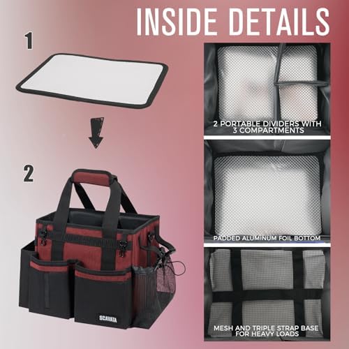 SCAVATA Compact Wearable Cleaning Caddy with Handle & Shoulder Straps