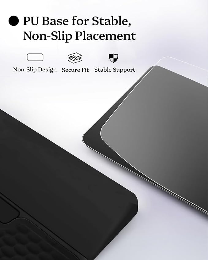 Wrist Rest for Computer Keyboard, 2 in 1 Keyboard Wrist Support Pad, Memory Foam Keyboard Riser Holder Lift Tray with Wrist Pad for Easy Typing for Office Desk, Home, School (Round Black)