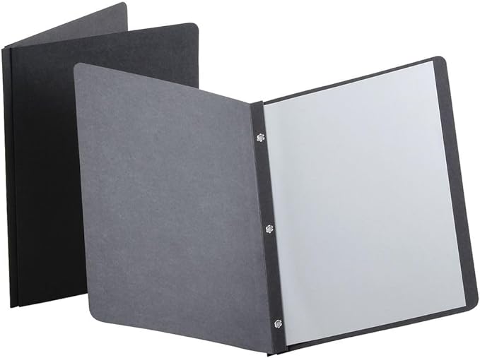 Oxford Title Panel and Border Front Report Covers, Black, Letter Size, 25 per Box, (52506EE)