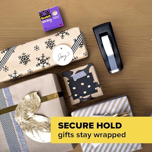 Scotch Gift Wrap Tape with Scotch Desktop Dispenser, 6 Rolls of 3/4" x 1000" Each Plus 1 Desktop Tape Dispenser