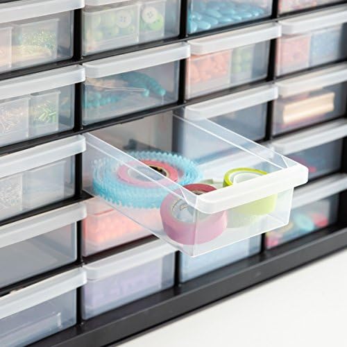 IRIS USA 24-Drawer Plastic Storage Cabinet, Teacher Toolbox, Garage, Black