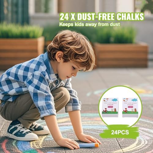 VEVOR Easel Accessory Set, 32 PCS Kid's Art Easel Painting Kit Including Chalks, Dry-Erase Markers & Paper Rolls, Supplies Set for Tabletop Art Easel, Painting Accessories for Toddlers Boys and Girls