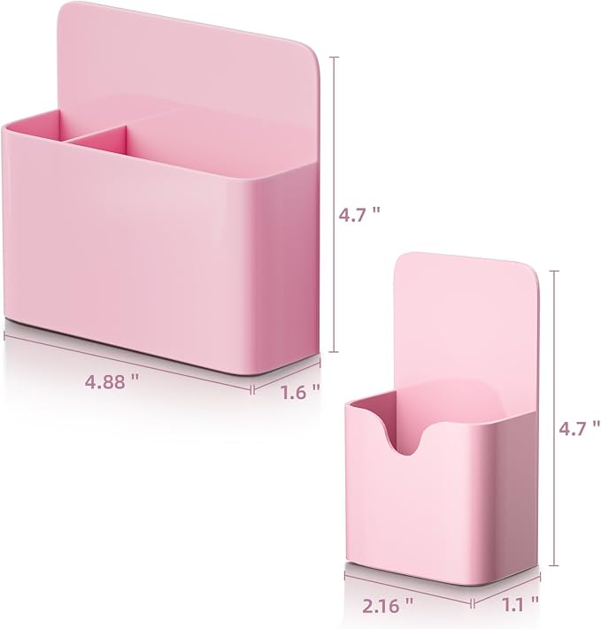 Marbrasse Magnetic Dry Erase Marker Holder,Pen and Eraser Holder for Whiteboard，Magnet Pencil Cup Utility Storage Organizer for Office, Refrigerator, Locker and Metal Cabinets (Pink)