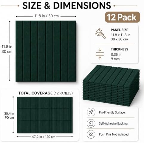 Stripe Felt Bulletin Board Tiles, Cork Board Alternative 48 x 36 in