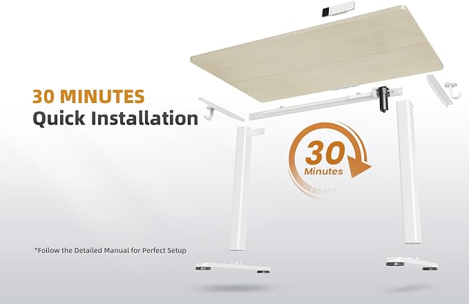 Claiks Electric Height Adjustable Standing Desk, 35x20 Inch, Nature | Smooth Height Adjustment, 3 Memory Presets, Cable Management Hub&Hook, Stable Steel Frame, 176lbs Capacity, Easy Assembly