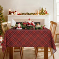 DWCN Christmas Checkered Tablecloth, 60 x 120 Inch, Rectangular, Red