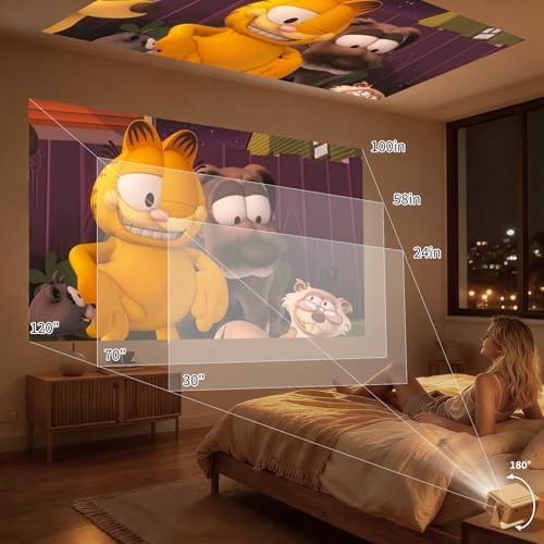 Yoton Y3 Mini Projector, Ultra-Compact 317g, 360° Stand, Auto Keystone