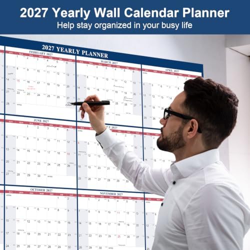 2027 Wall Calendar 32" x 48" Wet & Dry Erase 12 Months Calendar for Wall