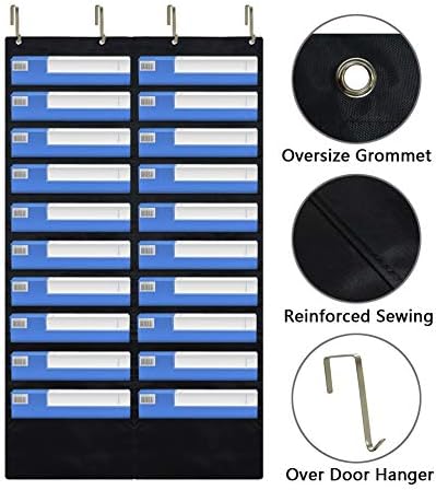 EAMAY Hanging File Folder Organizer Wall Mounted - 20 Pockets Wall File Folders, Office Supplies File Document Organizer Holder Pocket Chart for Offices, Classroom or Home Use
