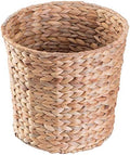 Natural Water Hyacinth Round Waste Basket - for Bathrooms, Bedrooms, or Offices