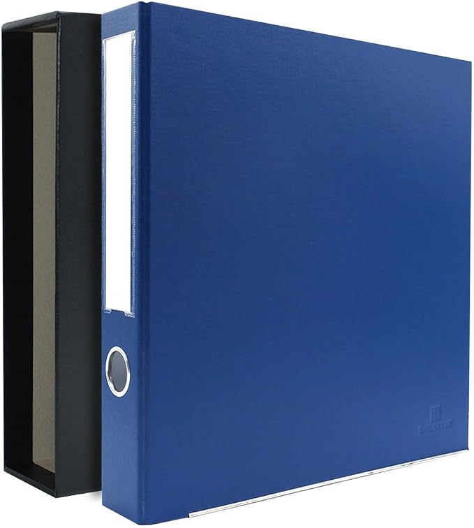 3-Ring Premium Binder & Slip Case - Navy, by Bindertek | 2" Spine Width, 325 Sheet Capacity, 1.25" D-Rings, Linen-Textured Covers, Steel Reinforced Edges