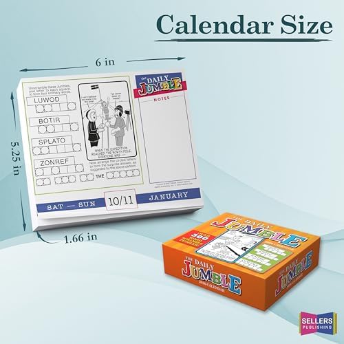 Daily Jumble 2026 Daily Desk Calendar: Boxed Page-a-Day Word Puzzle Calendar with Brain-Teasing Jumbles, Anagrams & Day-to-Day Challenges