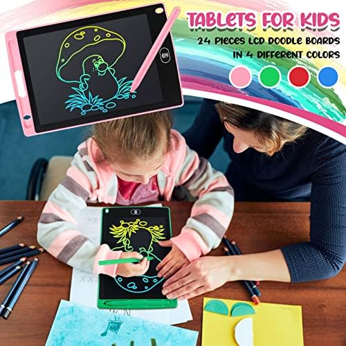 Zhehao 24 Pcs LCD Writing Tablet Kids Board, Classic Color, Round Style