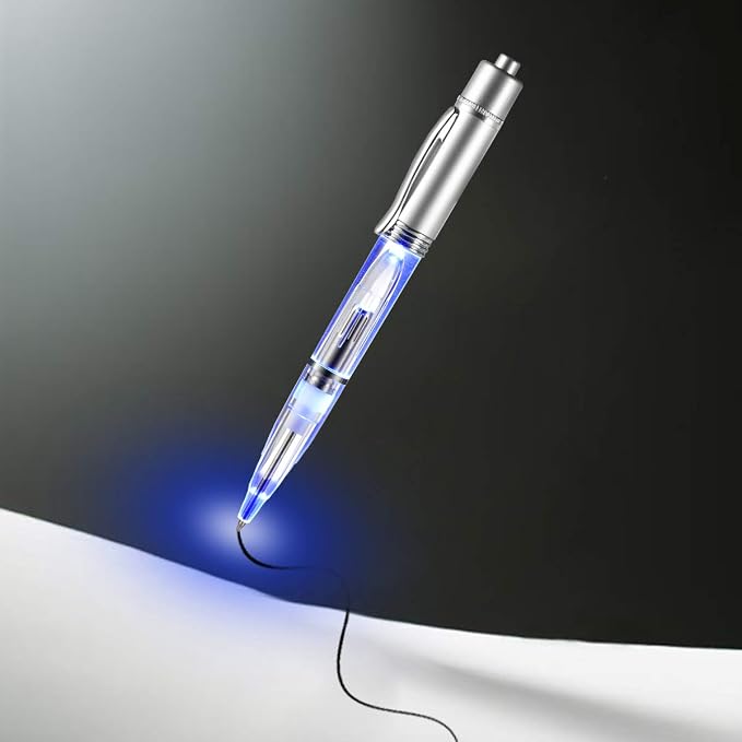 Penyeah Pen Light - LED Pen with Light, Light Up Penlight for Night Writing Ballpoint Pen for Night Writer -Replacement Accessorries Included 4 PK -(1White+1Red+1Green+1Blue)