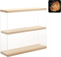 NONEMEY Clear Acrylic Display Case Stand 2 Tier Storage Box Wall Mount Showcase Dustproof Organizer Box for Collectibles (2Tier 12×3.3×10inch)