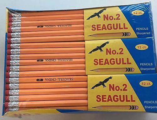 Seagull #2 HB Pencils, Pre-Sharpened, 144 Count