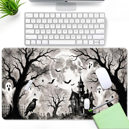 Britimes Large Mouse Pad, Mouse Pad, 31.5 x 15.7 Inch, Halloween Horror