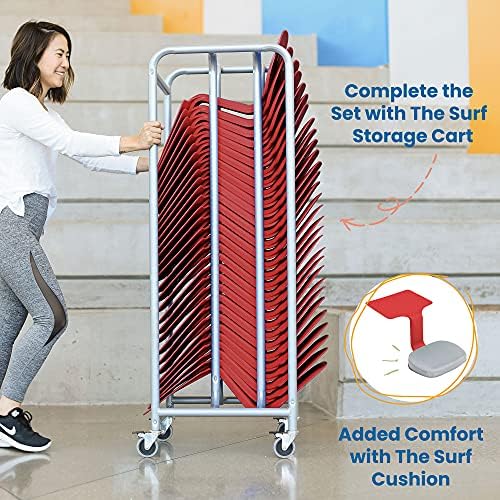 ECR4Kids The Surf Portable Lap Desk, Flexible Seating, Red