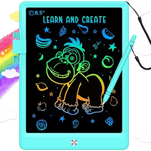 BUKEBU LCD Writing Tablet,8.5 inch Colorful Doodle Board for Kids (Blue)