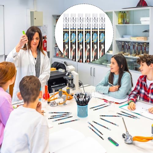 Tenceur 100 Pcs Science Pencils with Erasers Bulk 7.3 Inches Student Incentives Recognition Education Award Prize for Teacher School Classroom Reward Supplies