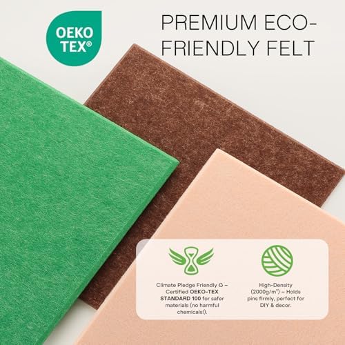 MaxGear Felt Bulletin Board 36" x 24", Chocolate Brown Felt Wall Tiles