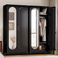 UNICOLY 71" Metal Armoire Wardrobe Cabinet with Mirror Doors
