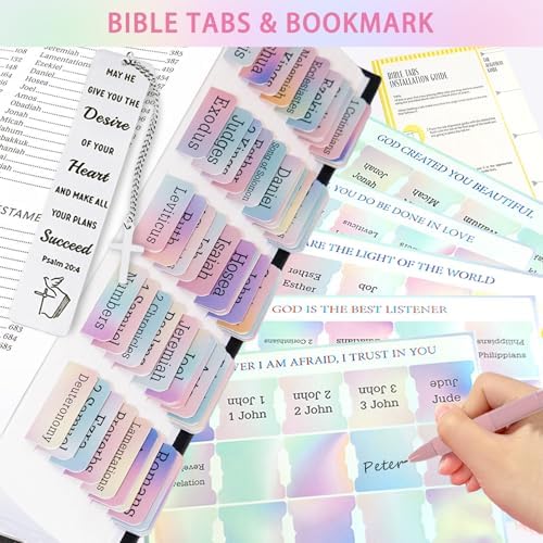SHINYHARBOR 52Pcs Bible Study Supplies, Multicolor