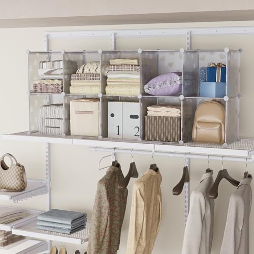 UNKU 6 Cube Storage Organizer, Closet Organizer Storage Shelf,Translucent