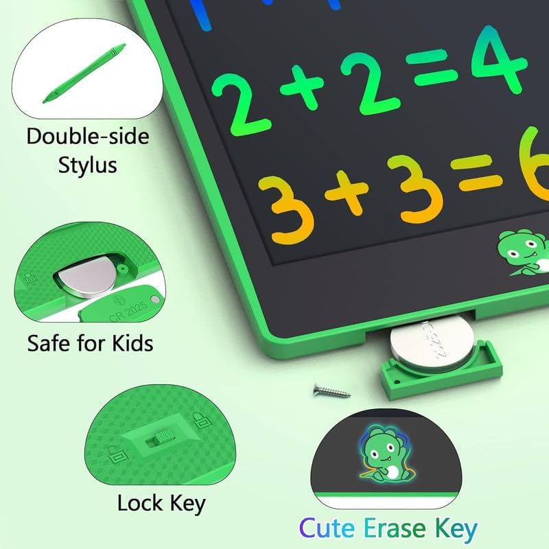 Hockvill LCD Writing Tablet for Kids 8.8 Inch, Dinosaur Toys for Girls Boys Drawing Pad for 3 4 5 6 7 Year Old Kid, Toddler Magnetic Doodle Board Travel Essentials, Christmas Birthday Gift for Kids