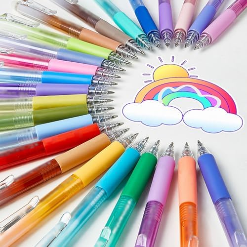 36 Colors Erasable Gel Pens, 2025 Upgraded Retractable Colored Pen with Fine 0.7mm Tip, Multi Color Nurse pens, Erasable Pens Multicolor for Office, School Supplies (24 colors)