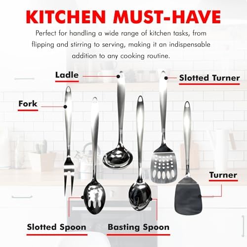 Chef Craft 10230 1-Piece Stainless Steel Solid Spoon,13-Inch
