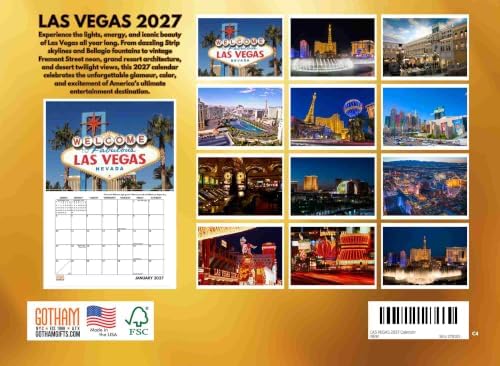 Las Vegas Calendar 2027 Monthly Wall Calender 12 Month