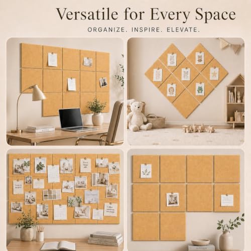 Felt Bulletin Board Tiles, Cork Board Alternative, 48 x 36 in