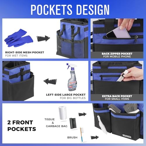 SCAVATA Compact Wearable Cleaning Caddy with Handle & Shoulder Straps