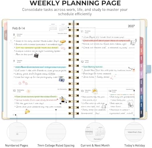 RETTACY 2027 Planner, Weekly and Monthly, A5 Size (5.7" x 8.3")