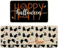 Baccessor Happy Halloween Kitchen Mats Set of 2, Spooky Ghost Kitchen Rugs for Floor Low-Profile Farmhouse Halloween Party Home Kitchen Decor 17x29 and 17x47 Inch