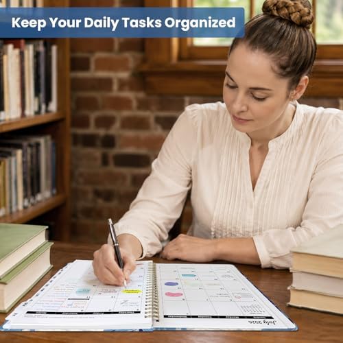 Large Planner 2026-2027, A4 (8.5" x 11") Hardcover Weekly & Monthly Planner July 2026 - June 2027 with Monthly Tabs, Academic Planner for School, Work and Office, Ocean Etching