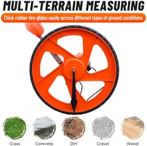 Zozen Measuring Wheel Digital Display, Imperial/Metric,12.5” Orange Roller