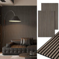 Art3d 48 x 24 in 3D Fluted Soundproof Wood Slat Wall Panel, 2-Pack, Walnut