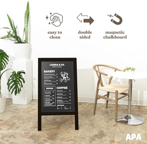 Ilyapa A Frame Chalk Board Easel Sign 40x20 in - Sandwich Signs Outdoor