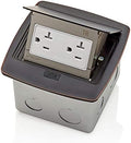 Leviton Pop-Up Floor Box with 20 Amp, Tamper-Resistant Outlet, PFTR2-BZ, Bronze