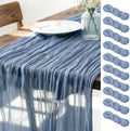 Blue Cheesecloth Table Runner Fall Boho Wedding Birthday Home Decor