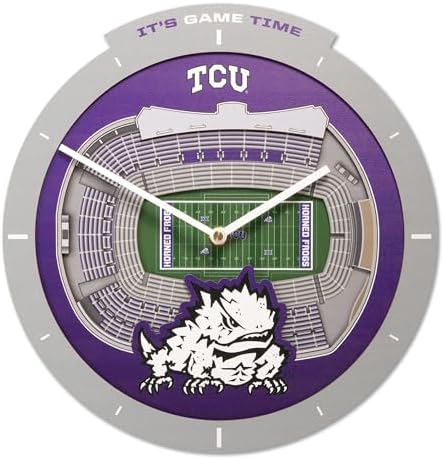 YouTheFan NCAA TCU Horned Frogs StadiumView 3D Wall Clock